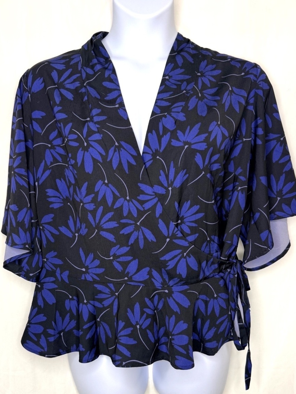 11 Honoré Essie Floral Wrap Peplum Top Size 18
